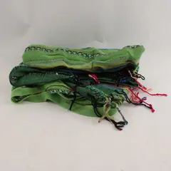 Green Multicolor Striped Lightweight Scarf 18"x70"