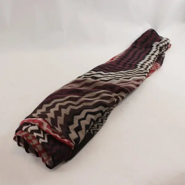 Sheer Pink Brown Purple Chevron Lightweight Scarf 33"x75"