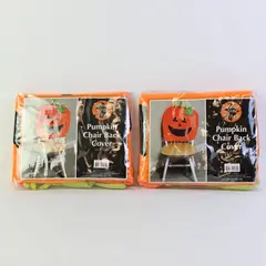 Season of the Witch Pumpkin Chair Back Covers Set of 2 22.5"