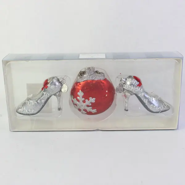Department 56 Tiny Trimmings Mini Glass Ornaments Set of 3 51023