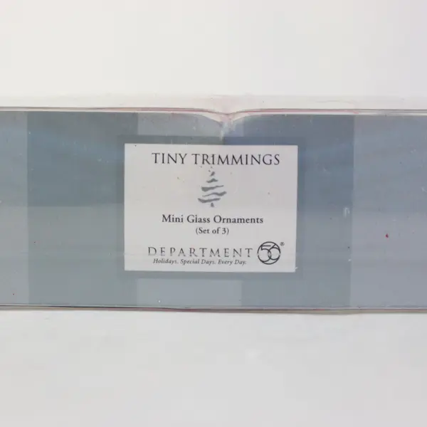 Department 56 Tiny Trimmings Mini Glass Ornaments Set of 3 51023