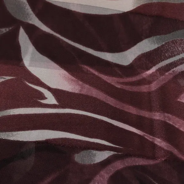 Bill Blass Sheer Purple Zebra Print Silk-Feel Scarf 13x57