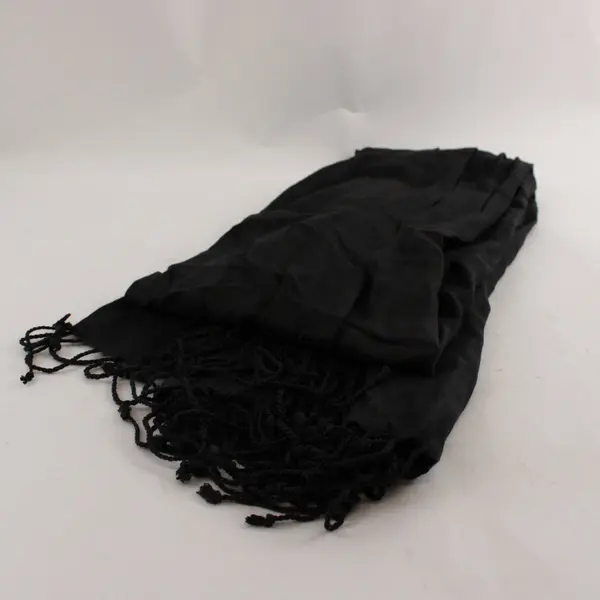 Lot of 2 Solid Color Fringe Scarves Orange Black