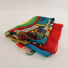 Sheer Multicolor Abstract Print Scarf 18"x62"