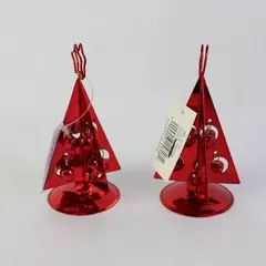 Set of 2 Kohl's Sugar Plum Suite Photo Holders Red Christmas Trees