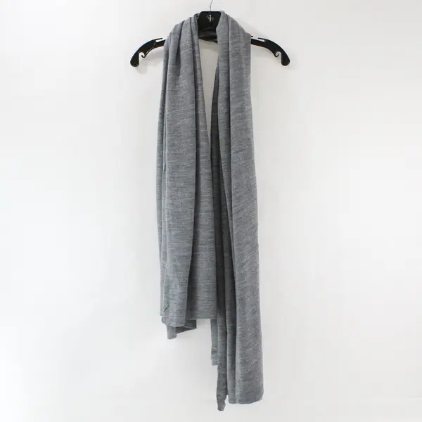 A New Day Solid Gray Acrylic Shawl Wrap One Size