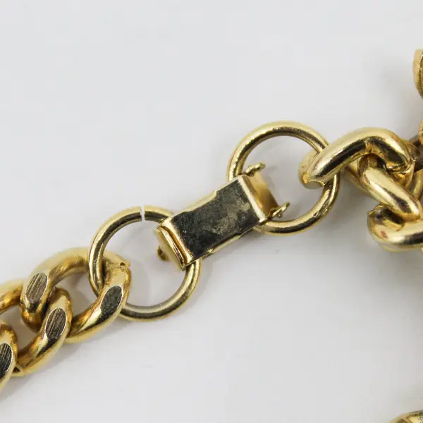Vintage Gold-Tone Animal Charm Bracelet 7.5in Elephant Poodle Rabbit Deer