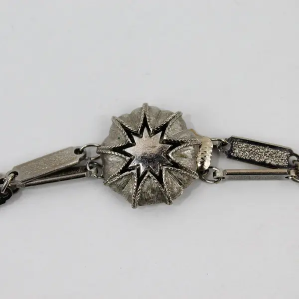 Vintage Silver-Tone Chain Link Star Necklace 24"