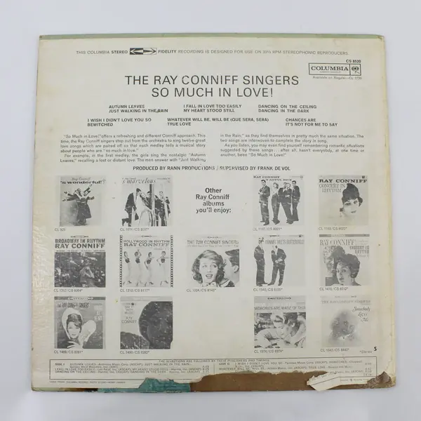 The Ray Conniff Singers So Much In Love 12" Vinyl Record