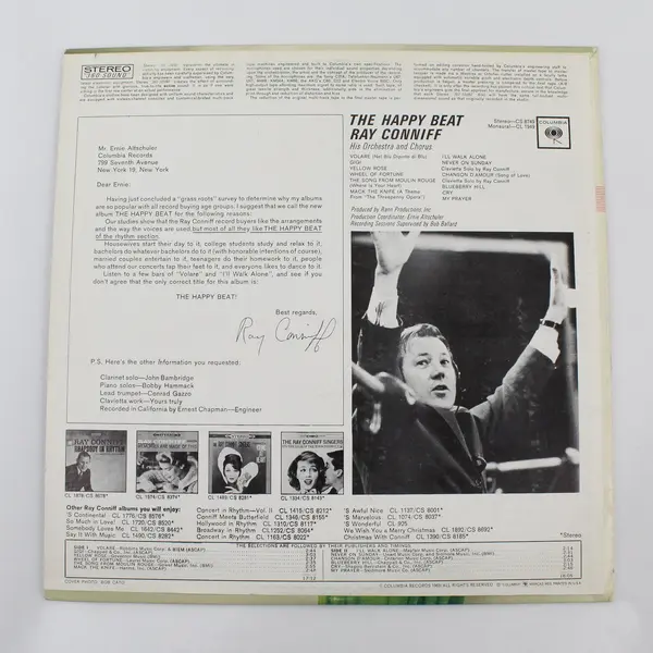 Ray Conniff His Orchestra And Chorus - The Happy Beat 12" Vinyl Record