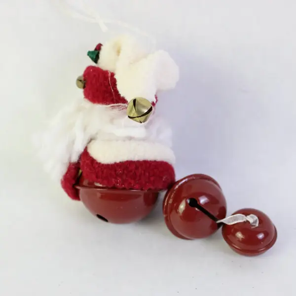 Lot of 5 Jingle Bell Holiday Ornaments Santa Snowman
