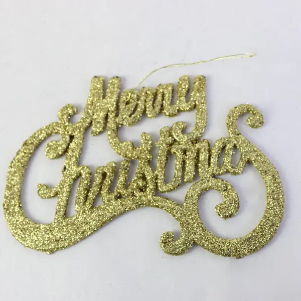 Lot of 19 Gold Green Glitter Christmas Ornaments Merry Christmas Snowman