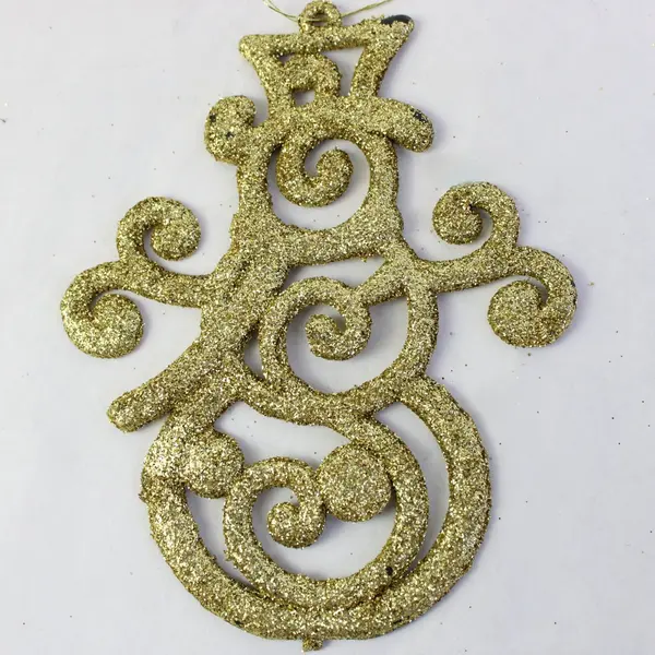 Lot of 19 Gold Green Glitter Christmas Ornaments Merry Christmas Snowman