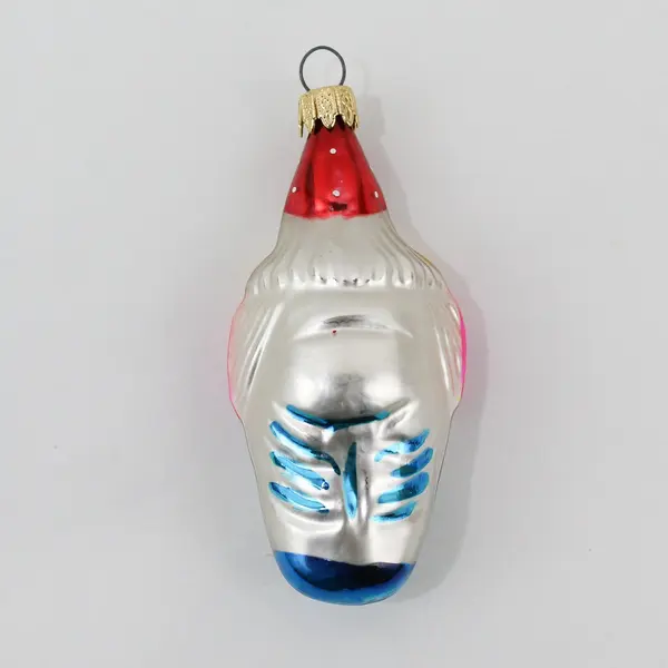 Vintage Nostalgic Hand Painted Clown Mercury Glass Ornament 3.5" Long