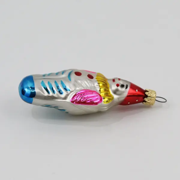 Vintage Nostalgic Hand Painted Clown Mercury Glass Ornament 3.5" Long