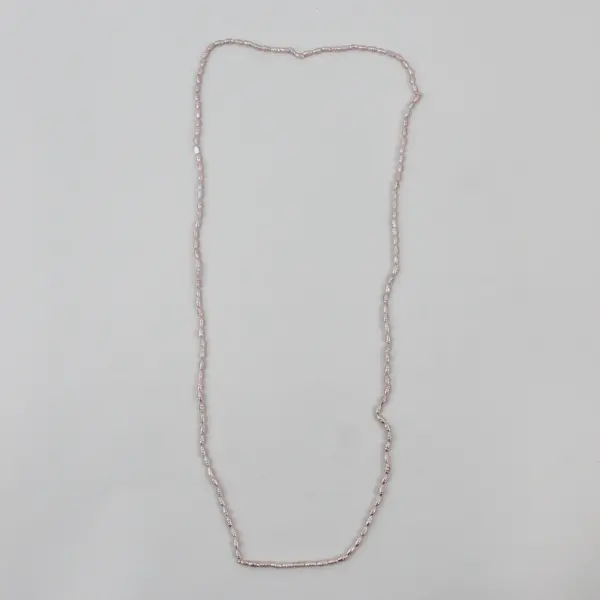 Pale Pink Freshwater Biwa Pearl Necklace 17"