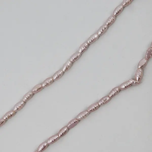 Pale Pink Freshwater Biwa Pearl Necklace 17"