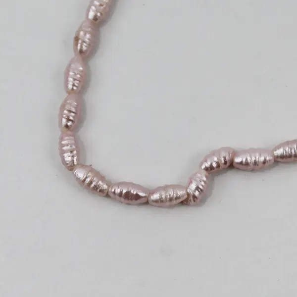 Pale Pink Freshwater Biwa Pearl Necklace 17"