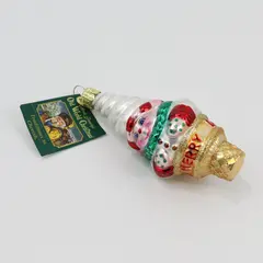 Merck Family's Old World Christmas Snowman Ice Cream Cone Ornament 4.5" W/Tag