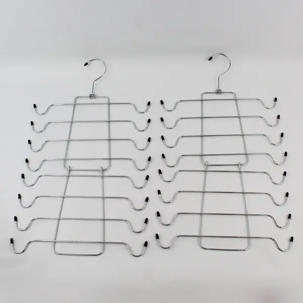 Lot of 2 Stainless Steel 8-Tier Folding Clothes Hangers