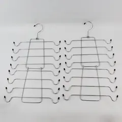 Lot of 2 Stainless Steel 8-Tier Folding Clothes Hangers
