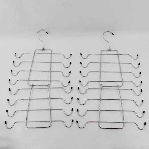 Lot of 2 Stainless Steel 8-Tier Folding Clothes Hangers