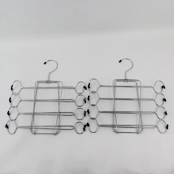 Lot of 2 Stainless Steel 8-Tier Folding Clothes Hangers