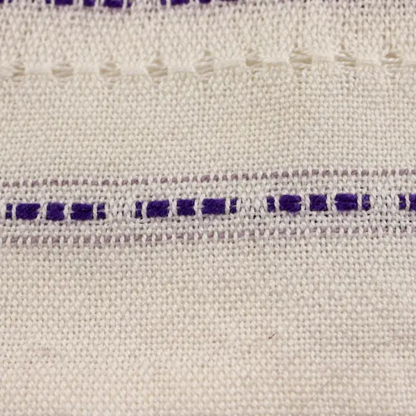 Handwoven Purple White Overshot Table Runner 32.5x13.25