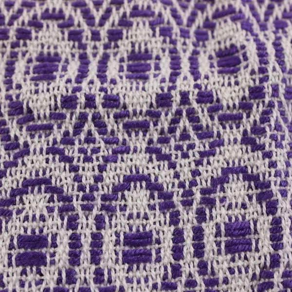 Handwoven Purple White Overshot Table Runner 32.5x13.25