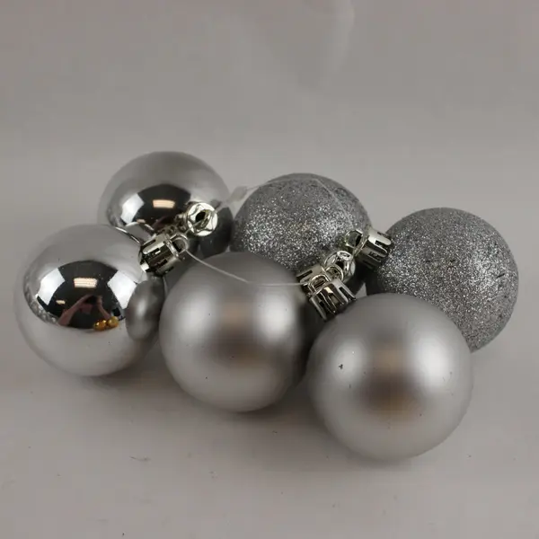 Lot of 61 Silver and Gold Bauble Christmas Ornaments