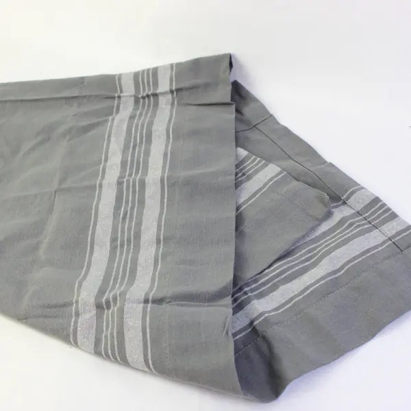 Threshold Gray Striped Cotton Valance 25x15