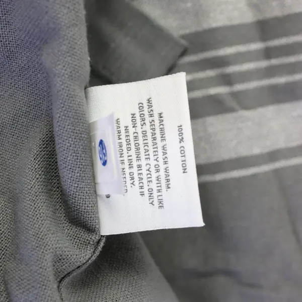 Threshold Gray Striped Cotton Valance 25x15