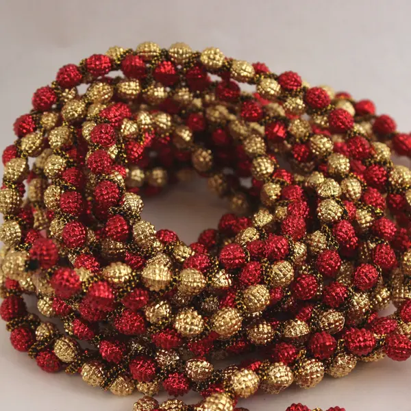 Lot of 2 Red and Gold Christmas Tree Garlands 9ft Each