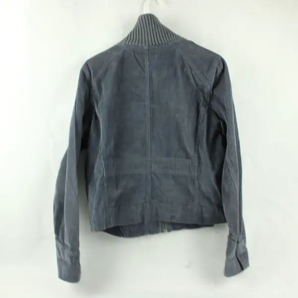 Sonoma Women's L Gray 100% Cotton Corduroy Full Zip Jacket