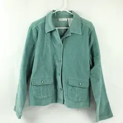 Dressbarn Women's M Teal Corduroy Button Up Blazer Jacket