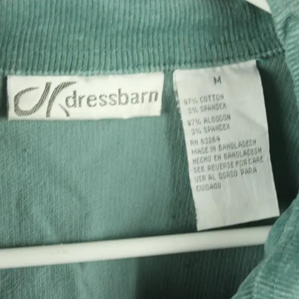 Dressbarn Women's M Teal Corduroy Button Up Blazer Jacket
