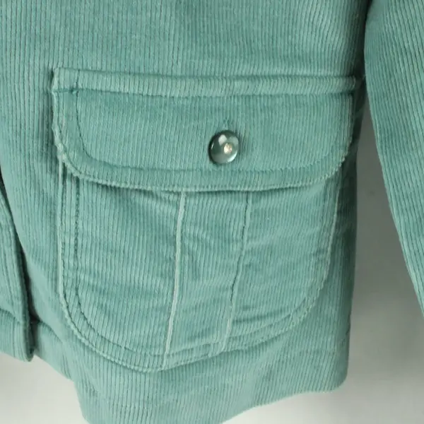 Dressbarn Women's M Teal Corduroy Button Up Blazer Jacket