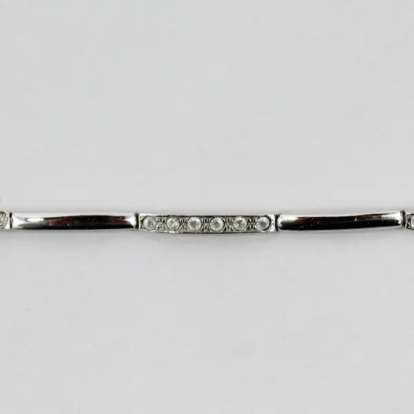 Nadri Clear Rhinestones Silver-Tone Hinge Bracelet 7.5"