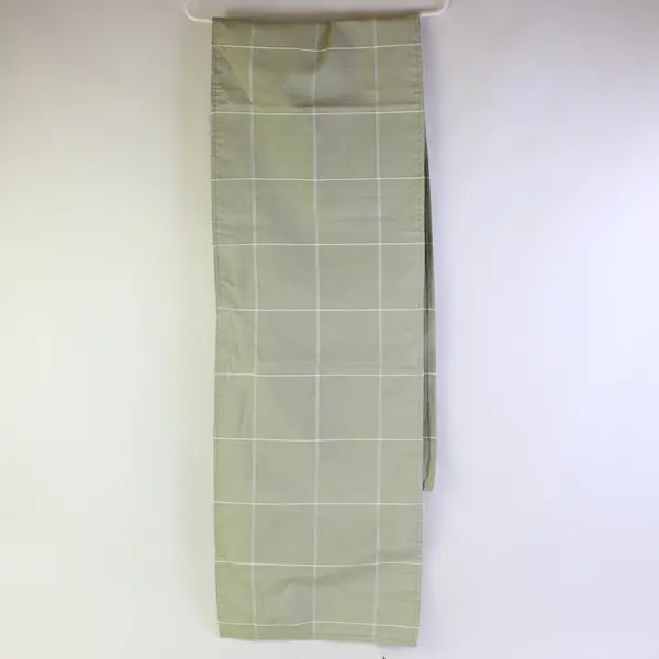 Sage Green Farmhouse Table Runner White Grid Check 72x13.5