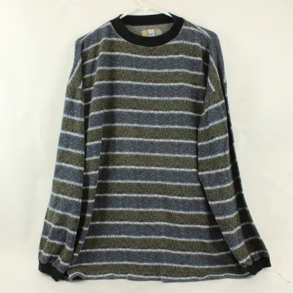 Vtg 90's City Streets Men's XL Multicolor Striped 100% Cotton Long Sleeve Shirt