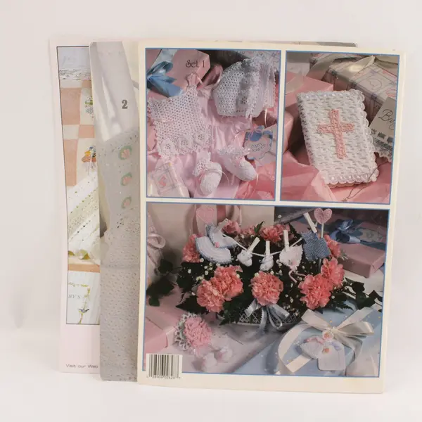 Lot of 3 Vintage Leisure Arts Baby Crochet Knit Leaflets 1990-1996