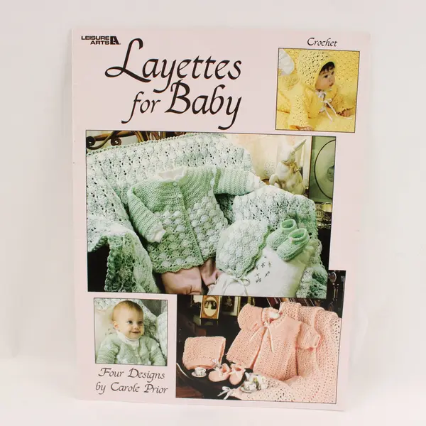 Lot of 3 Vintage Leisure Arts Baby Crochet Knit Leaflets 1990-1996
