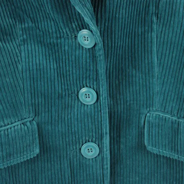 Dressbarn Women's S Turquoise Corduroy Blazer Jacket