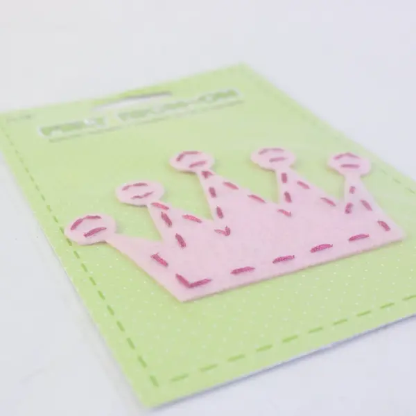 Plaid Pink Crown Felt Iron-On Transfer NOS 2008 Fabric Painting