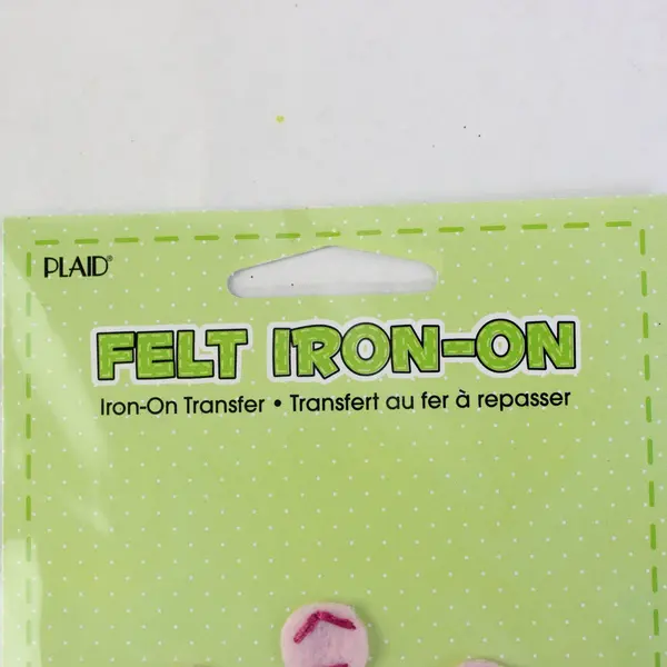 Plaid Pink Crown Felt Iron-On Transfer NOS 2008 Fabric Painting