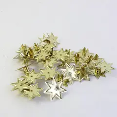 Lot of 30 Vintage Gold-Tone 8-Point Star Candle Holders Christmas Tree