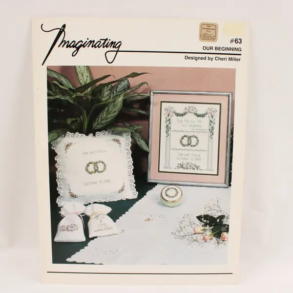 Lot of 5 Vintage Cross-Stitch Patterns Featuring Wedding Designs 1987-2004 Good