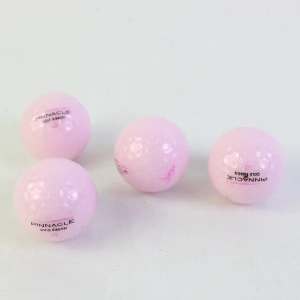 Pink Pinnacle Gold Ribbon Golf Balls Breast Cancer 4 Pack 