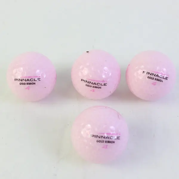 Pink Pinnacle Gold Ribbon Golf Balls Breast Cancer 4 Pack 