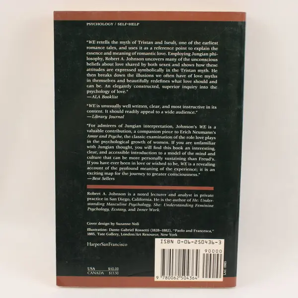 We: Understanding the Psychology of Romantic Love Robert A. Johnson Softcover